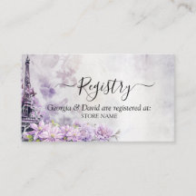 Eiffel Tower Lavender Romance Wedding Registry 