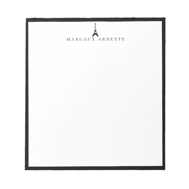 Eiffel Tower Logo Black Frame Notepad (Front)
