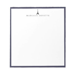 Eiffel Tower Logo Blue Frame Notepad