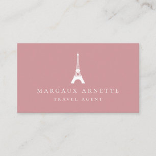 Eiffel Tower Logo Blush Business Card