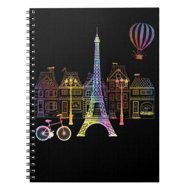 Eiffel Tower Love France Women Paris Notebook (Front)