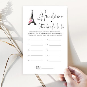 Eiffel tower minimalist where were we bridal game