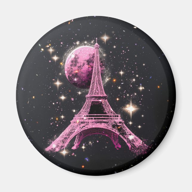 Eiffel Tower Night Moon           Magnet (Front)