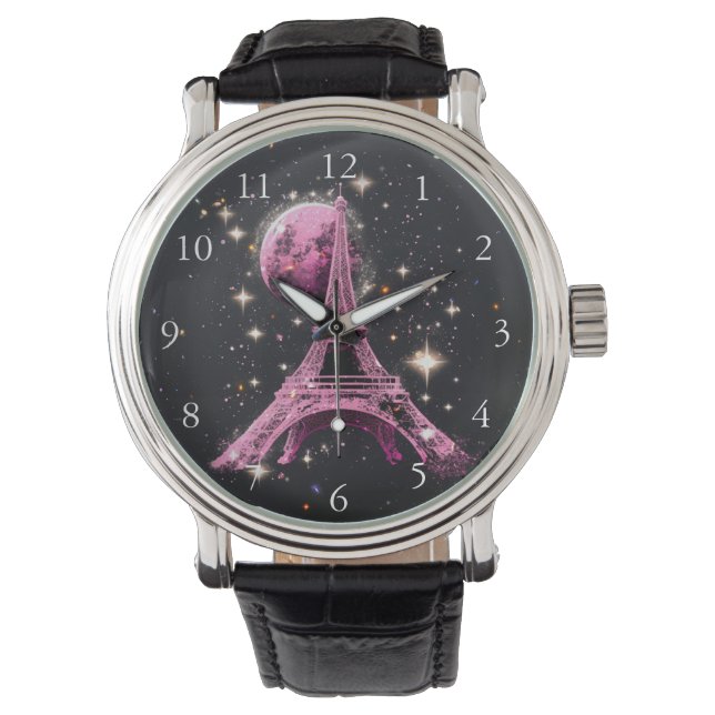 Eiffel Tower Night Moon           Watch (Front)