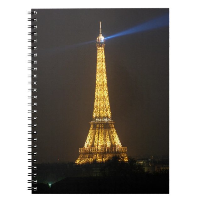 Eiffel Tower night Notebook (Front)