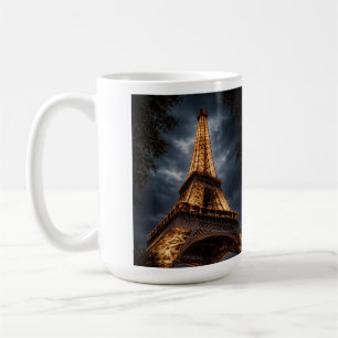 Eiffel Tower Night Paris Art – Romantic City Light Coffee Mug