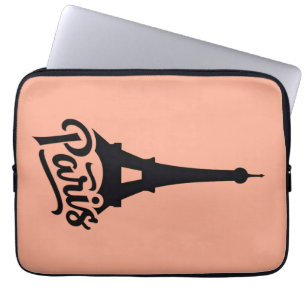 Eiffel Tower of Paris (France) black Laptop Sleeve