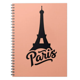 Eiffel Tower of Paris (France) black Notebook