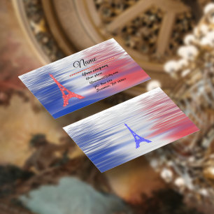 Eiffel Tower on Tricolor Business Card