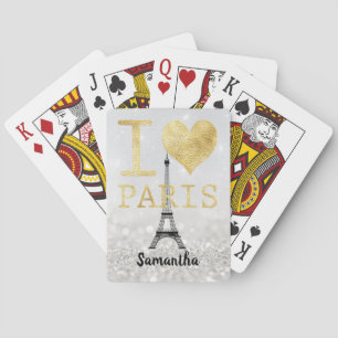 Eiffel Tower Paris and Heart Playing Cards