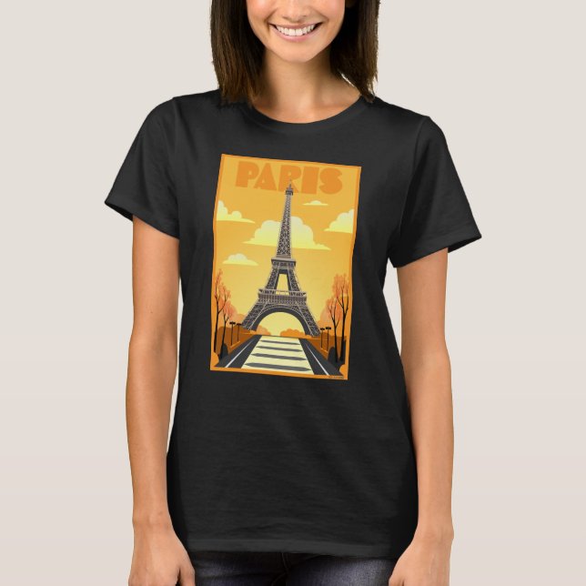Eiffel Tower Paris Art Deco Poster T-Shirt (Front)