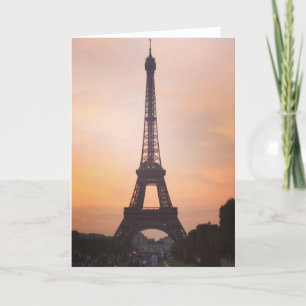 Eiffel Tower, Paris at Sunset (Blank) Greetings Card