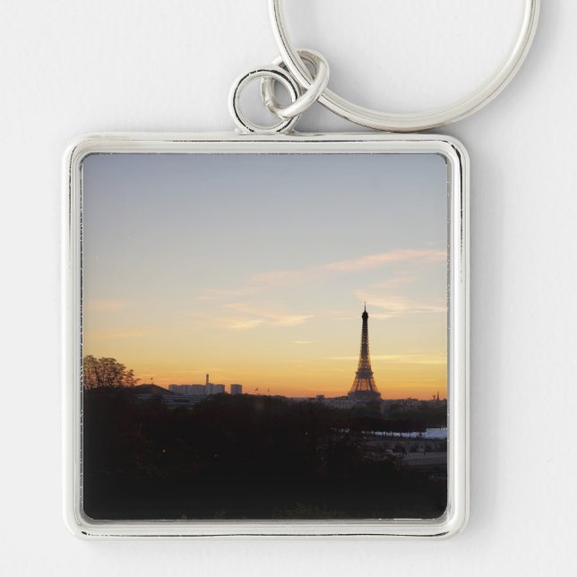 Eiffel Tower Paris at Sunset Key Ring (Front)