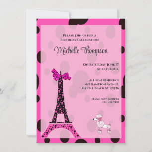 Eiffel Tower Paris  Birthday Invitations