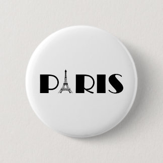 Eiffel Tower Paris Black & White 6 Cm Round Badge