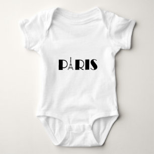 Eiffel Tower Paris Black & White Baby Bodysuit