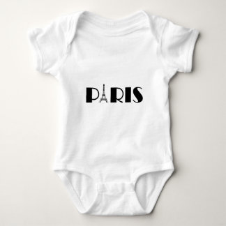 Eiffel Tower Paris Black & White Baby Bodysuit