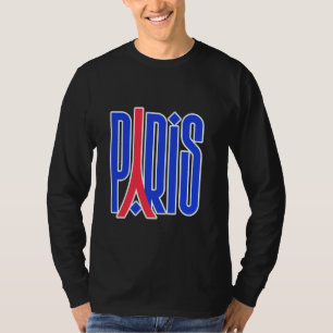 Eiffel Tower Paris Bold Typography Parisian Fashio T-Shirt