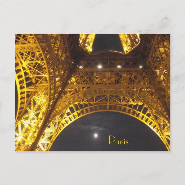 Eiffel Tower Paris by moonlight Postcard (Front)