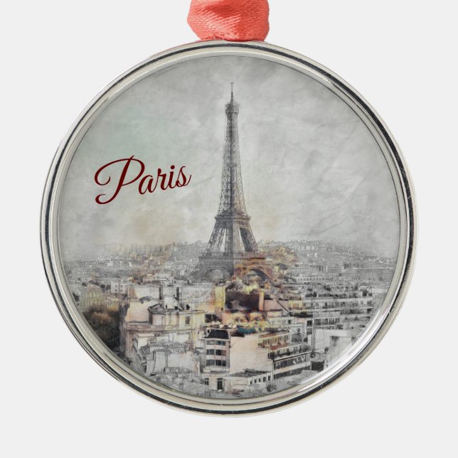 Eiffel Tower Paris Christmas Ornament | Elegant  (Front)