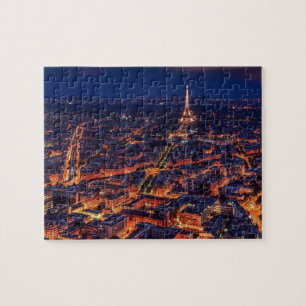 Eiffel Tower Paris City Night Europe Travel Photo Jigsaw Puzzle