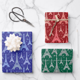 Eiffel Tower Paris Design Wrapping Paper Sheet
