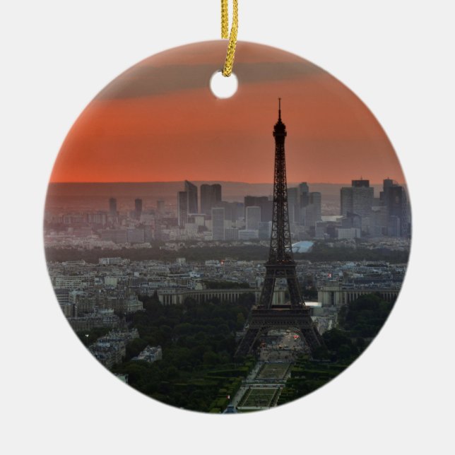 Eiffel Tower Paris Europe Travel Ceramic Ornament (Front)