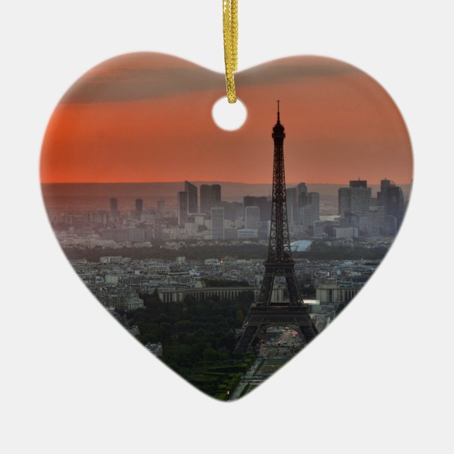 Eiffel Tower Paris Europe Travel Ceramic Tree Decoration (Front)