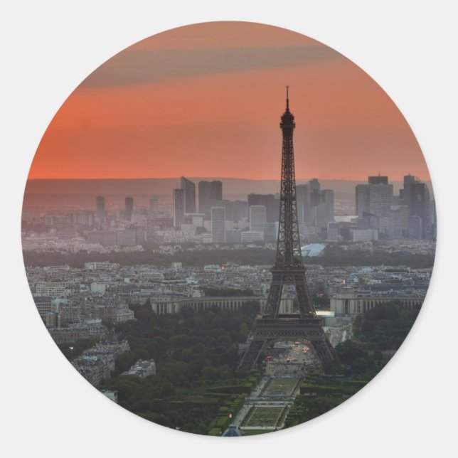 Eiffel Tower Paris Europe Travel Classic Round Sticker (Front)