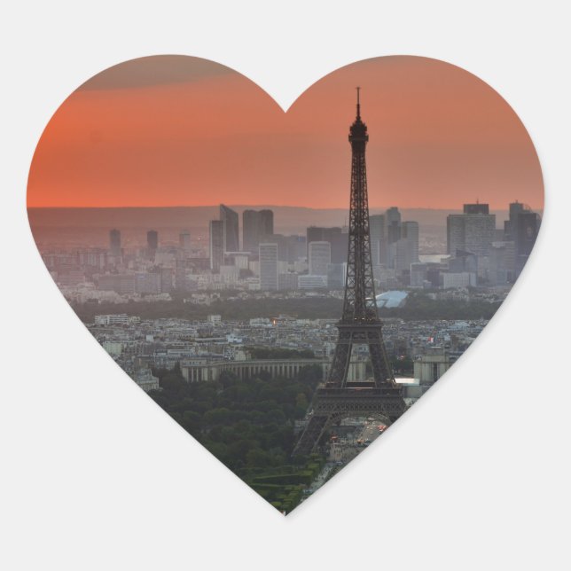 Eiffel Tower Paris Europe Travel Heart Sticker (Front)