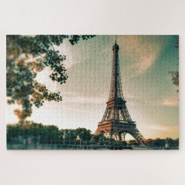 Eiffel Tower Paris Europe Travel Photo Jigsaw Puzzle (Horizontal)