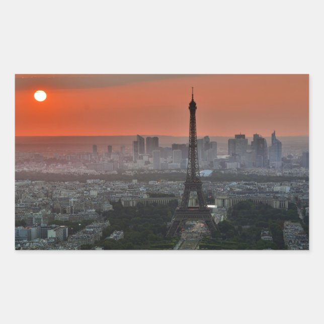 Eiffel Tower Paris Europe Travel Rectangular Sticker (Front)