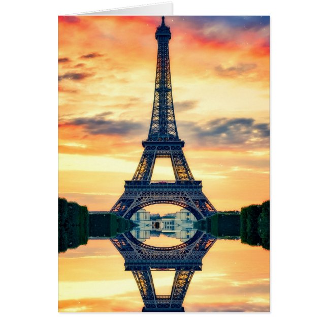 Eiffel Tower Paris Evening European Travel (Front)