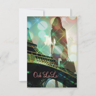 Eiffel Tower Paris Fashionista Bridal Shower Invitation