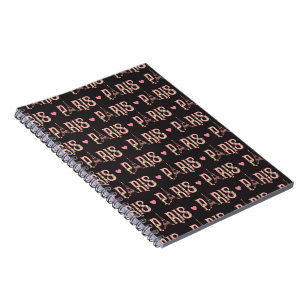 Eiffel Tower Paris Flowers French Capital Hearts Notebook