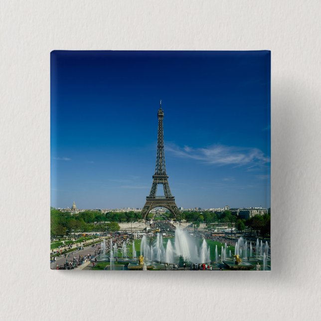 Eiffel Tower, Paris, France 15 Cm Square Badge (Front)