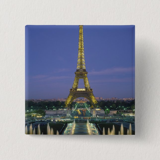 Eiffel Tower, Paris, France 2 15 Cm Square Badge (Front)