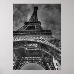 Eiffel Tower, Paris, France B&W Poster