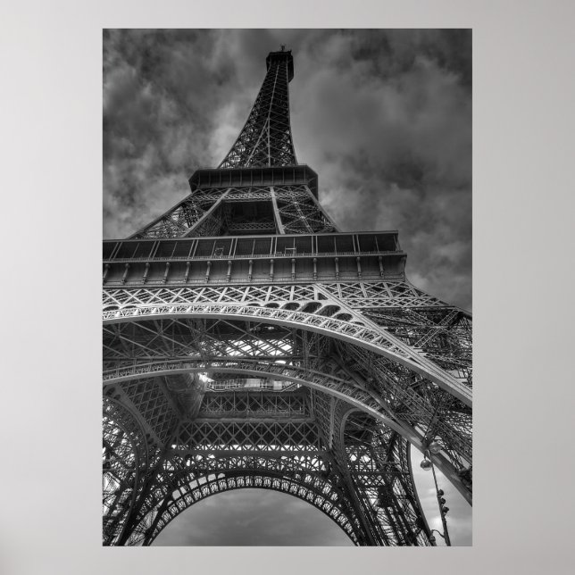 Eiffel Tower, Paris, France B&W Poster (Front)