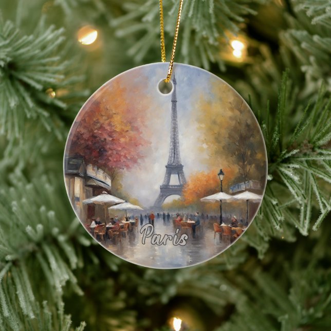 Eiffel Tower Paris France Ceramic Ornament (Tree)