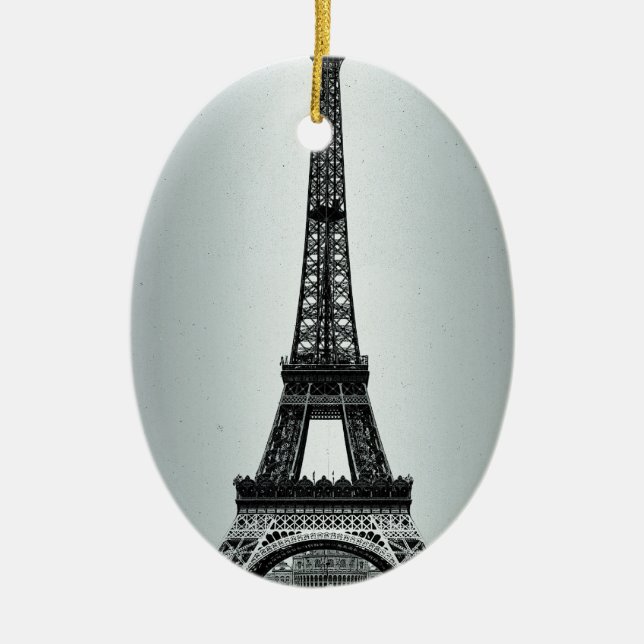Eiffel Tower Paris France Ceramic Tree Decoration (Front)