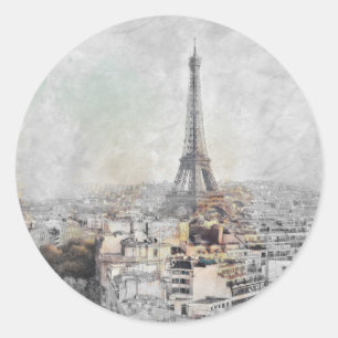 Eiffel Tower. Paris, France Classic Round Sticker