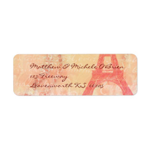Eiffel Tower Paris France designer label Return Address Label