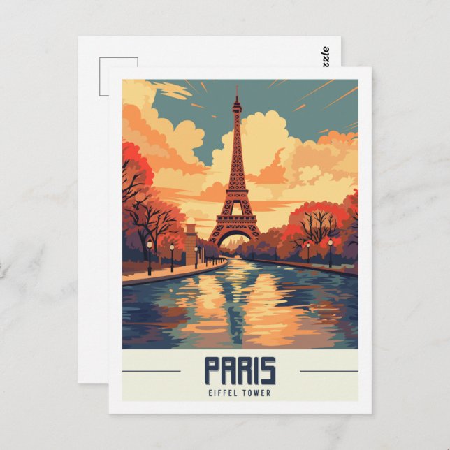 Eiffel Tower Paris France Famous Travel Place  Postcard (Front/Back)
