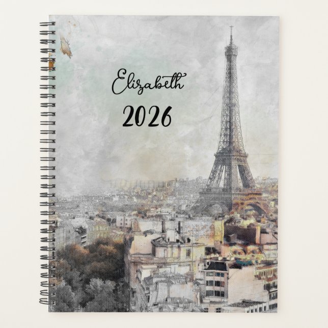 Eiffel Tower Paris France - Inspired Weekly 2026 Planner (Front)