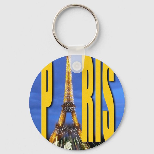 Eiffel Tower Paris France Key Ring (Front)