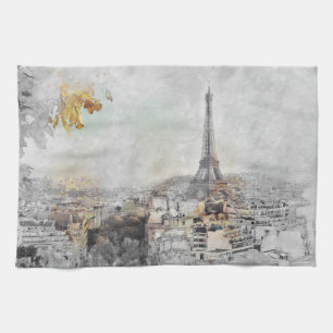 Eiffel Tower Paris France Kitchen Towel – Elegant 