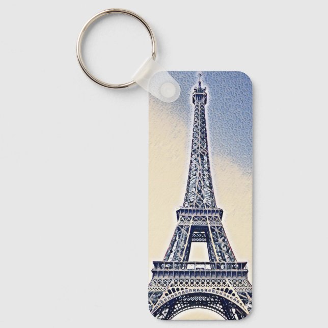 Eiffel Tower Paris France Landmark Key Ring (Front)
