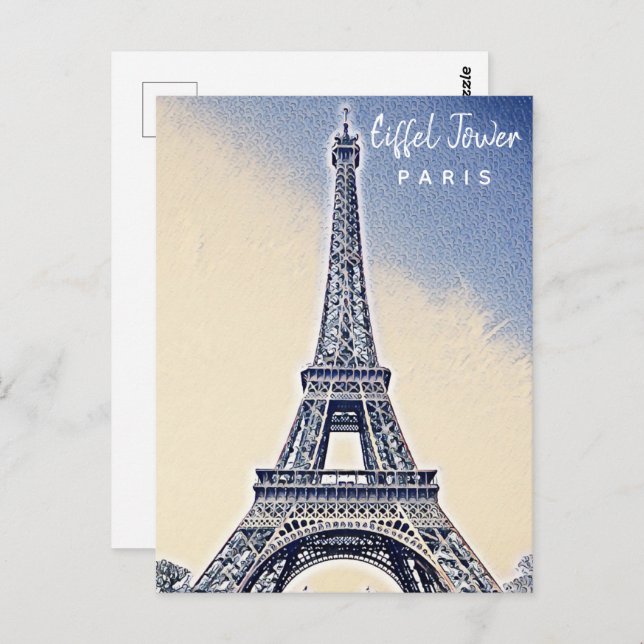 Eiffel Tower Paris France Landmark Postcard (Front/Back)