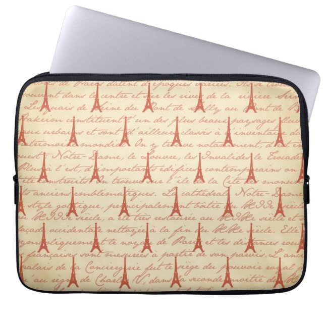 Eiffel Tower Paris France Laptop Sleeve (Front)